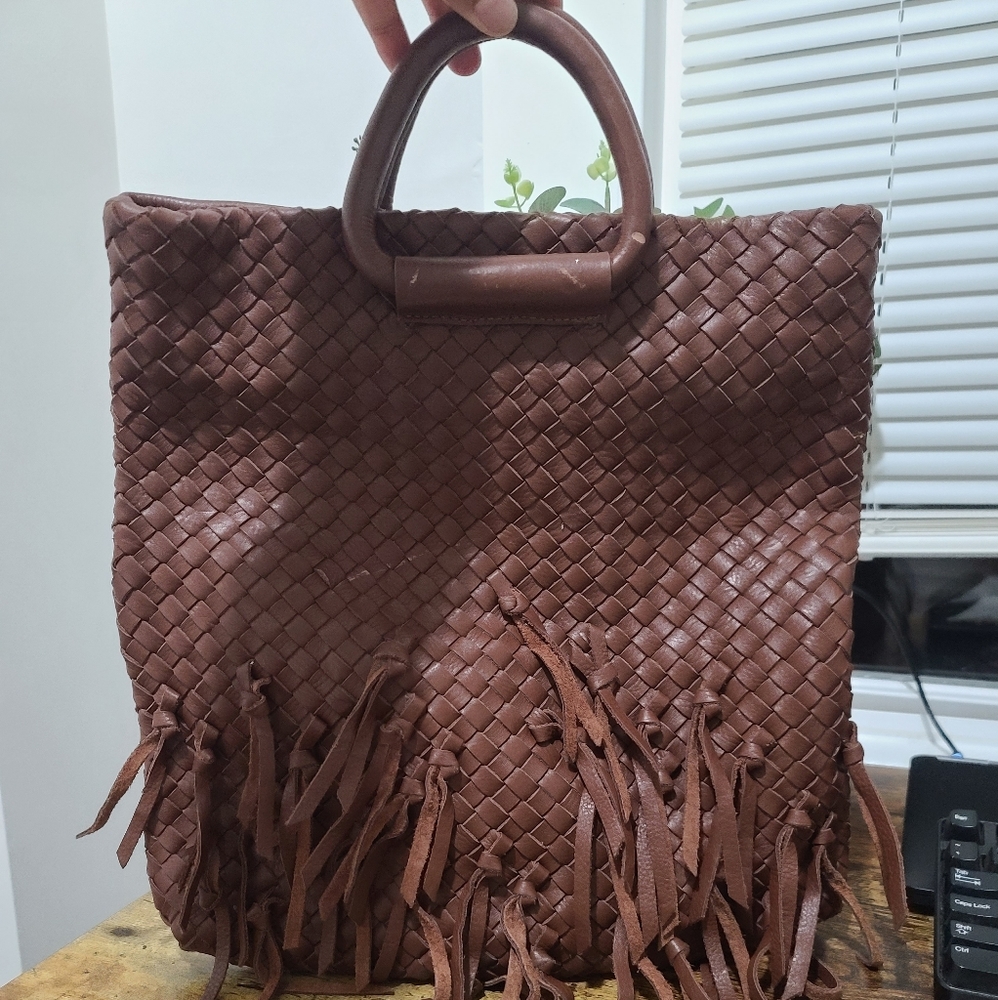 100% leather satchel